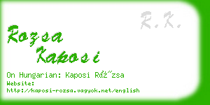 rozsa kaposi business card